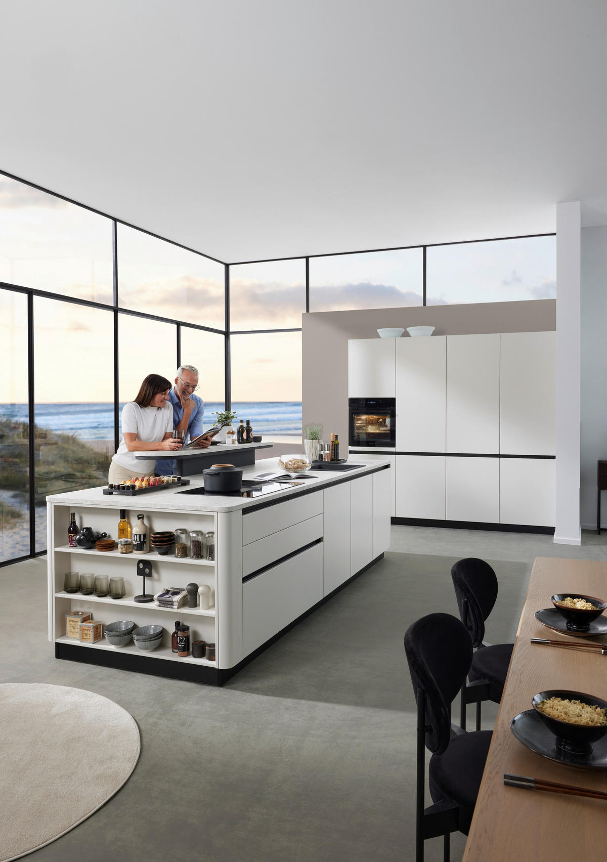 EINBAUKÜCHE   - Weiß, Design, Holzwerkstoff - Novel