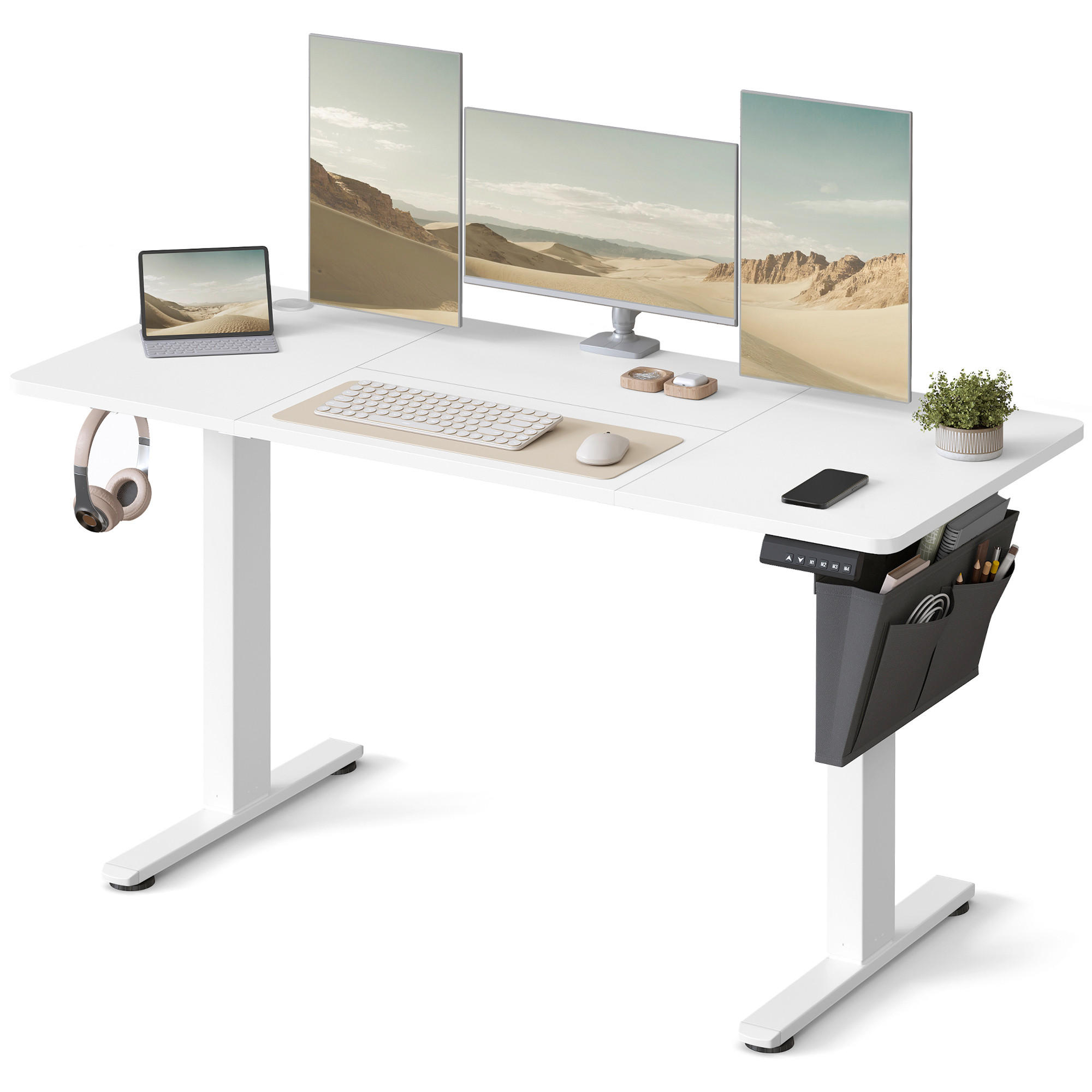 Boxxx PC STŮL, bílá, 140/60/72-120 cm