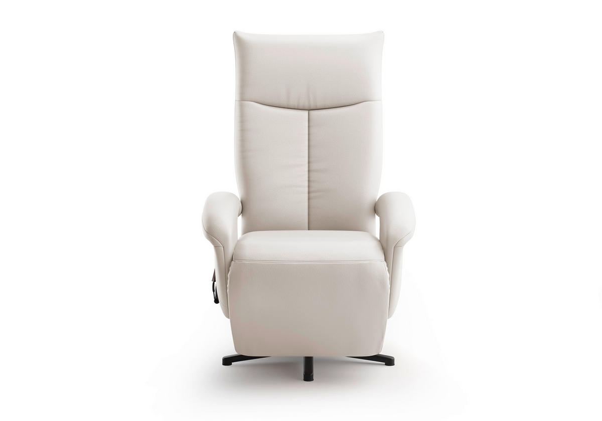 SESSEL in Echtleder Weiss  - Weiss/Schwarz, Konventionell, Leder/Metall (74/112/82cm) - Sit & More