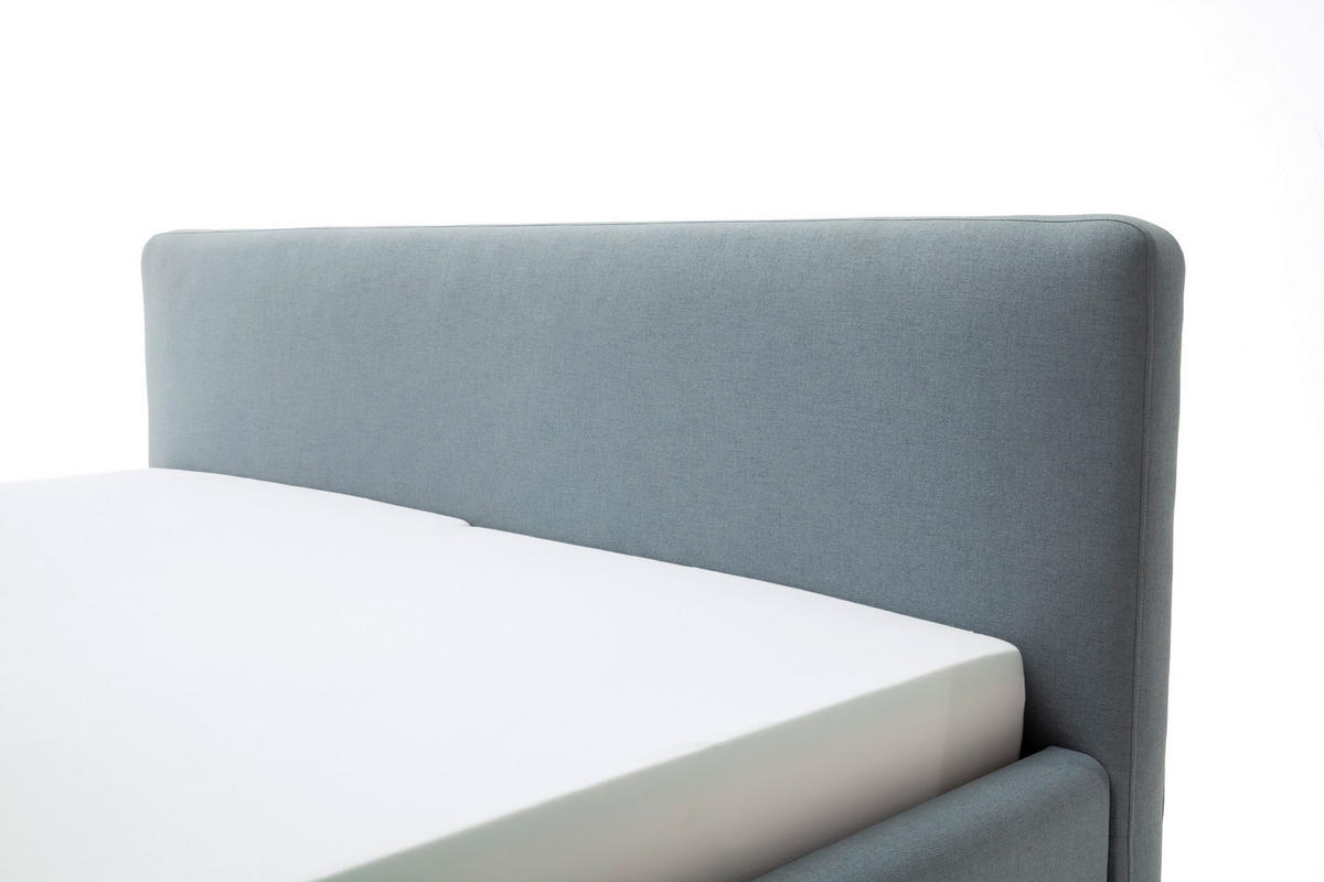 POLSTERBETT 180/200 cm  in Hellblau  - Eichefarben/Hellblau, Design, Holz/Textil (180/200cm) - Livetastic