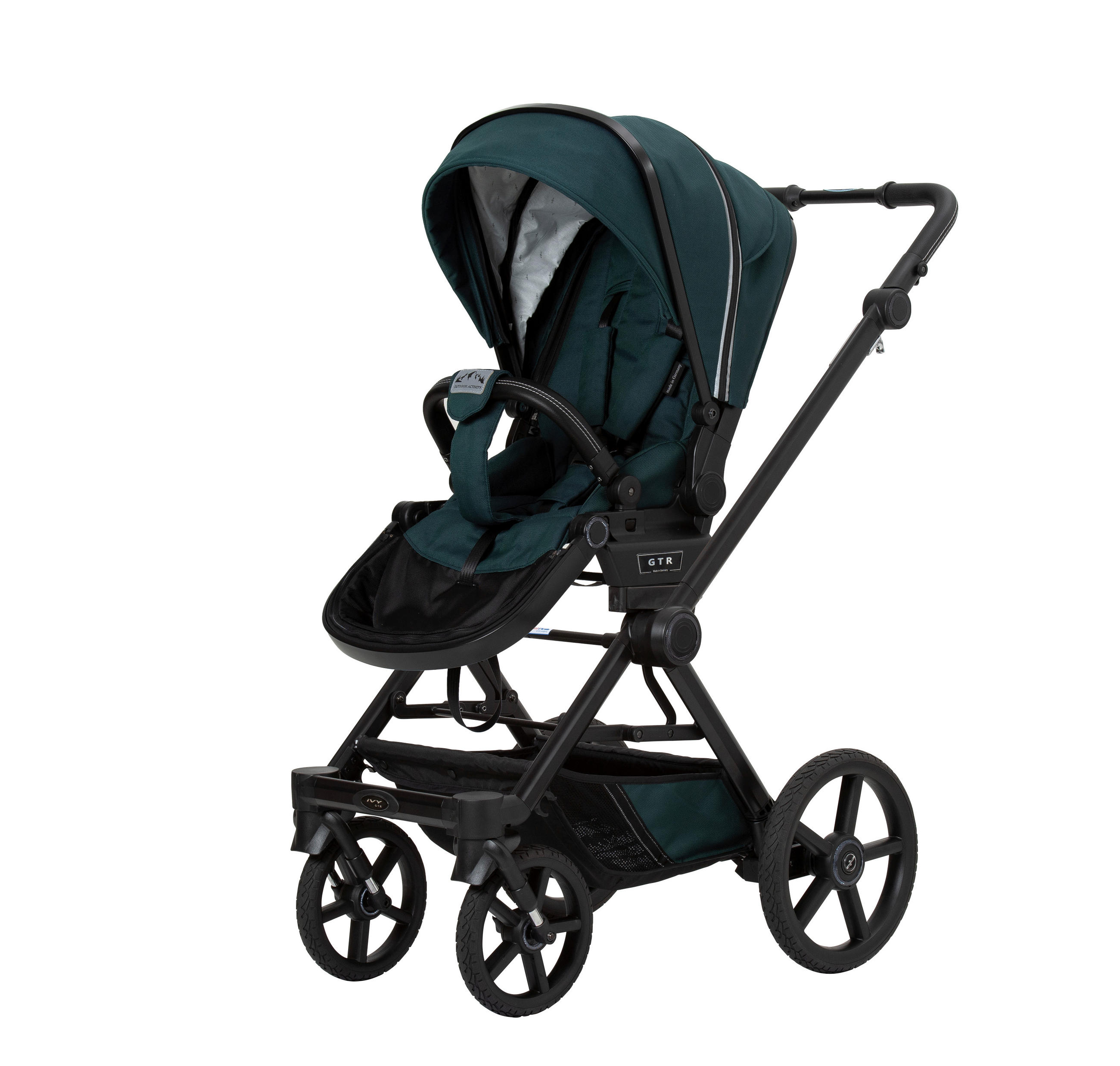 KINDERWAGENSET  Ivy GTR Outdoor  Leaf  - Dunkelgrün/Schwarz, Basics, Textil (58/116/96cm) - Hartan