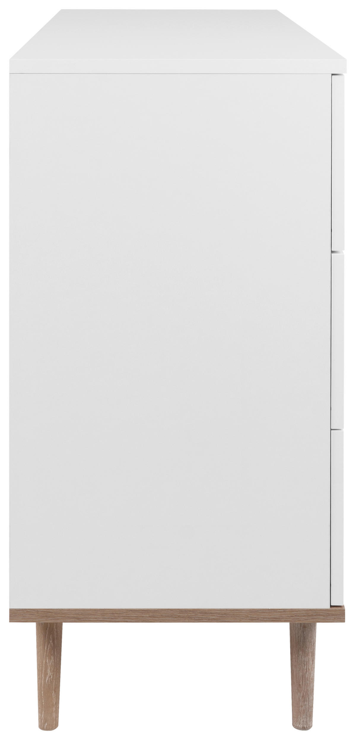 KOMODA, bela, hrast sonoma  - srebrne barve/bela, Konvencionalno, kovina/leseni material (120/87/40cm) - MID.YOU