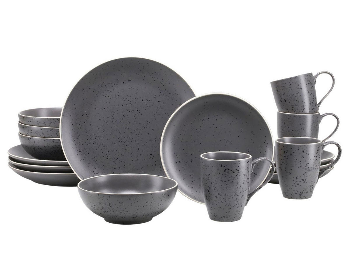 KOMPLETT SERVIS 16 delar  - antracit, Klassisk, keramik - Creatable