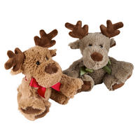 DEKOR RÉNSZARVAS - barna/sötétzöld, Lifestyle, textil (16cm) - X-Mas