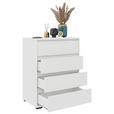 KOMMODE  in 80/103/48 cm  - Silberfarben/Weiß, Design, Holzwerkstoff/Kunststoff (80/103/48cm) - Carryhome