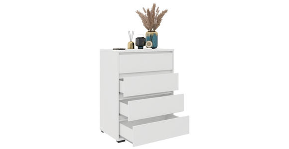 KOMMODE in 80/103/48 cm - Silberfarben/Weiß, Design, Holzwerkstoff/Kunststoff (80/103/48cm) - Carryhome