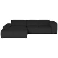 ECKSOFA HANNAH Schwarz Cord  - Schwarz, Design, Kunststoff/Textil (200/304cm) - MID.YOU