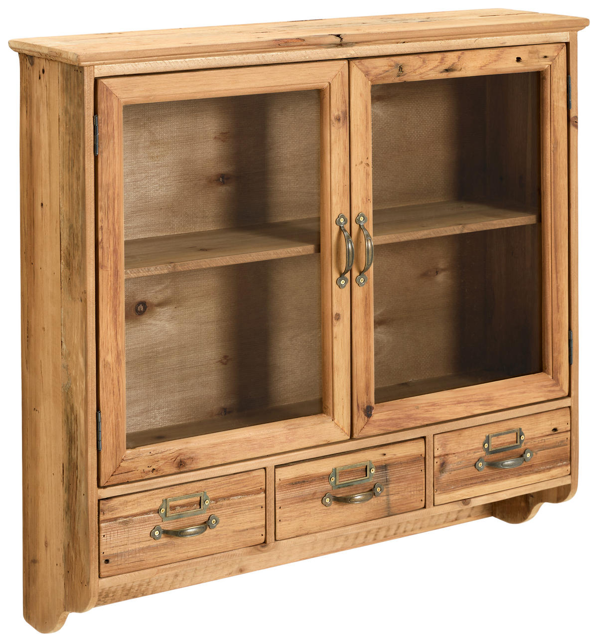 HÄNGEVITRINE  in massiv Tanne Naturfarben  - Messingfarben/Naturfarben, LIFESTYLE, Glas/Holz (64,5/61,5/17,5cm) - Landscape