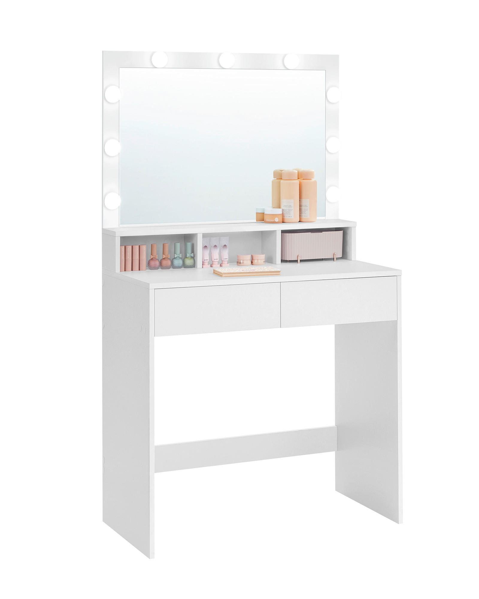 SCHMINKTISCH in Weiß  - Weiß, Trend, Glas/Holzwerkstoff (80/40/140cm) - Boxxx
