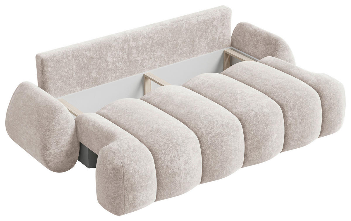 SCHLAFSOFA Hellbraun  - Hellbraun/Schwarz, Design, Kunststoff/Textil (270/103/113cm) - MID.YOU