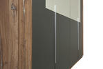 DREHTÜRENSCHRANK 228/215/60 cm 4-türig  - Eichefarben/Silberfarben, KONVENTIONELL, Glas/Holzwerkstoff (228/215/60cm) - Carryhome