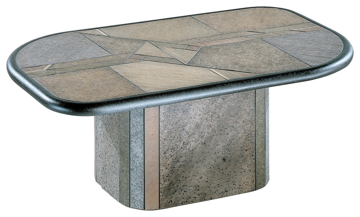 COUCHTISCH 76/126/48-64 cm rechteckig Multicolor, Schieferfarben  - Schieferfarben/Multicolor, Design, Stein/Metall (76/126/48-64cm) - Venjakob