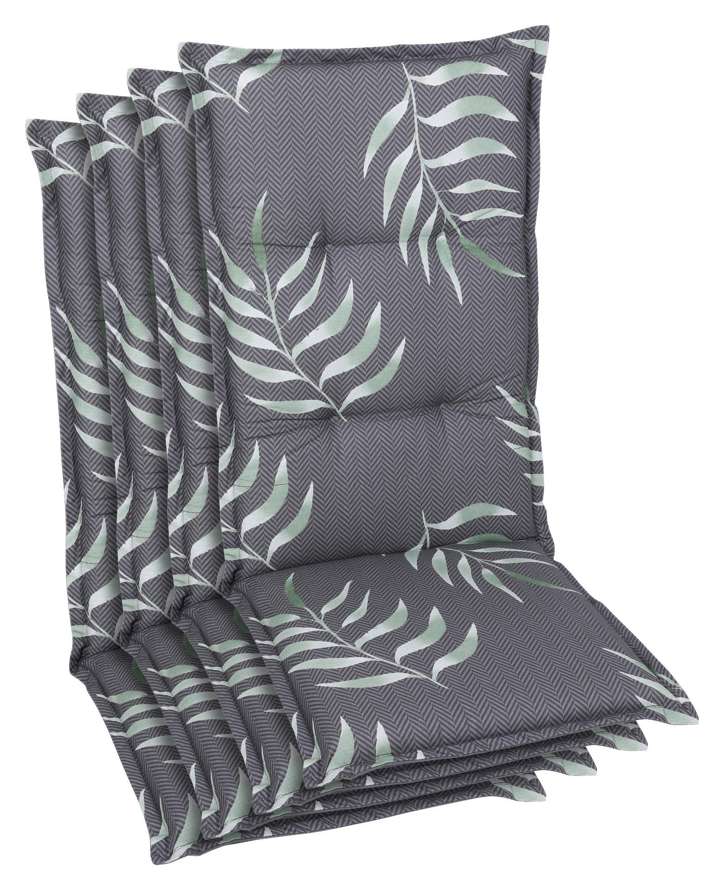 SESSELAUFLAGENSET Blätter  - Anthrazit, Basics, Textil (50/7/120cm)