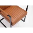 ARMLEHNSTUHL in Eisen Echtleder pigmentiert - Cognac/Schwarz, Design, Leder/Metall (55/91/64cm) - Ambia Home
