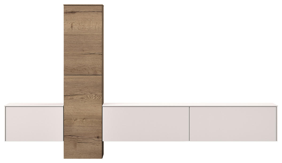 WOHNWAND  in Eichefarben, Hellgrau  282/160/37 cm  - Eichefarben/Hellgrau, Design, Holzwerkstoff (282/160/37cm) - Celina Home