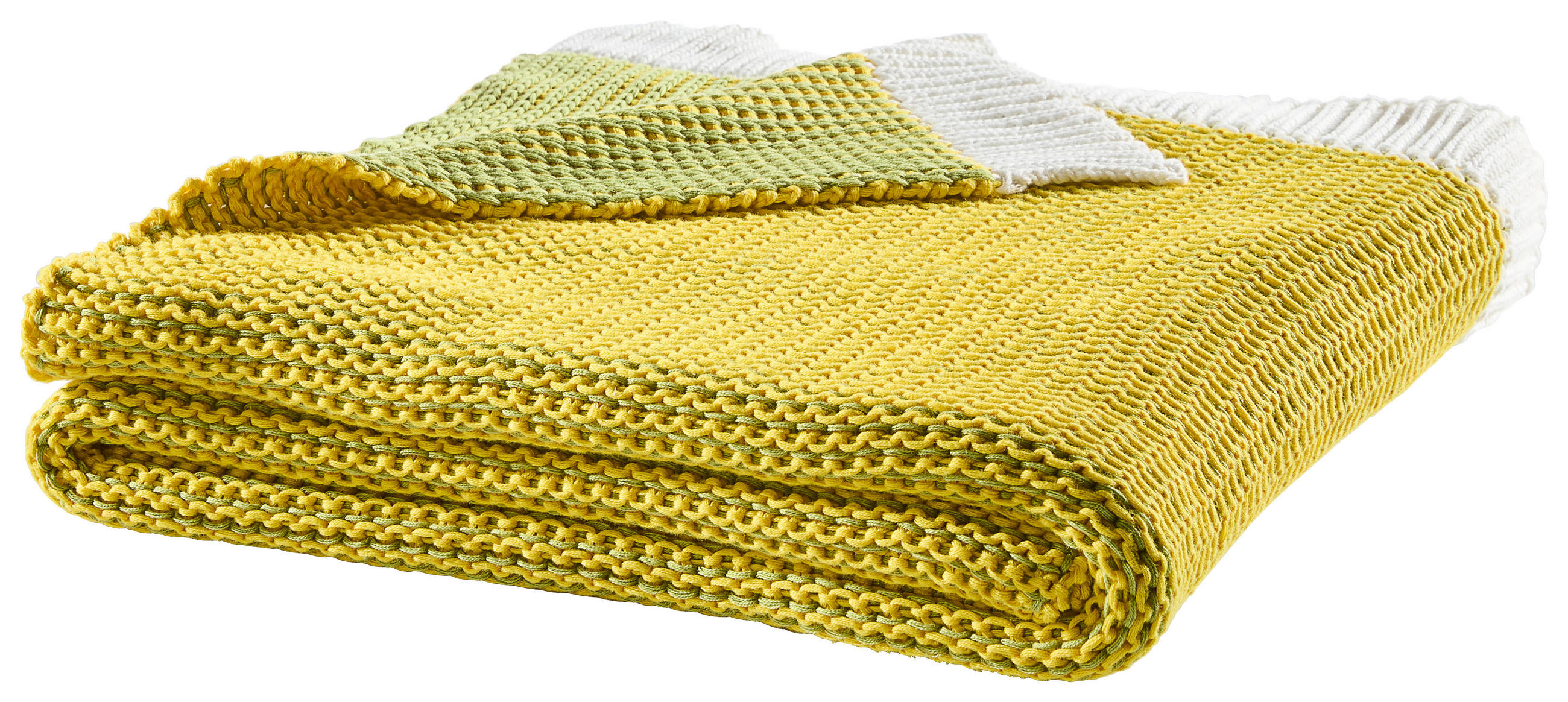 WOHNDECKE 130/180 cm  - Gelb/Grün, Textil (130/180cm) - Novel