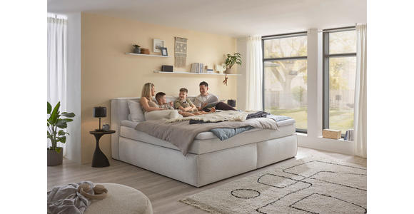 FAMILIENBOXSPRINGBETT - Silberfarben/Schwarz, LIFESTYLE, Kunststoff/Textil (240/200cm) - Esposa