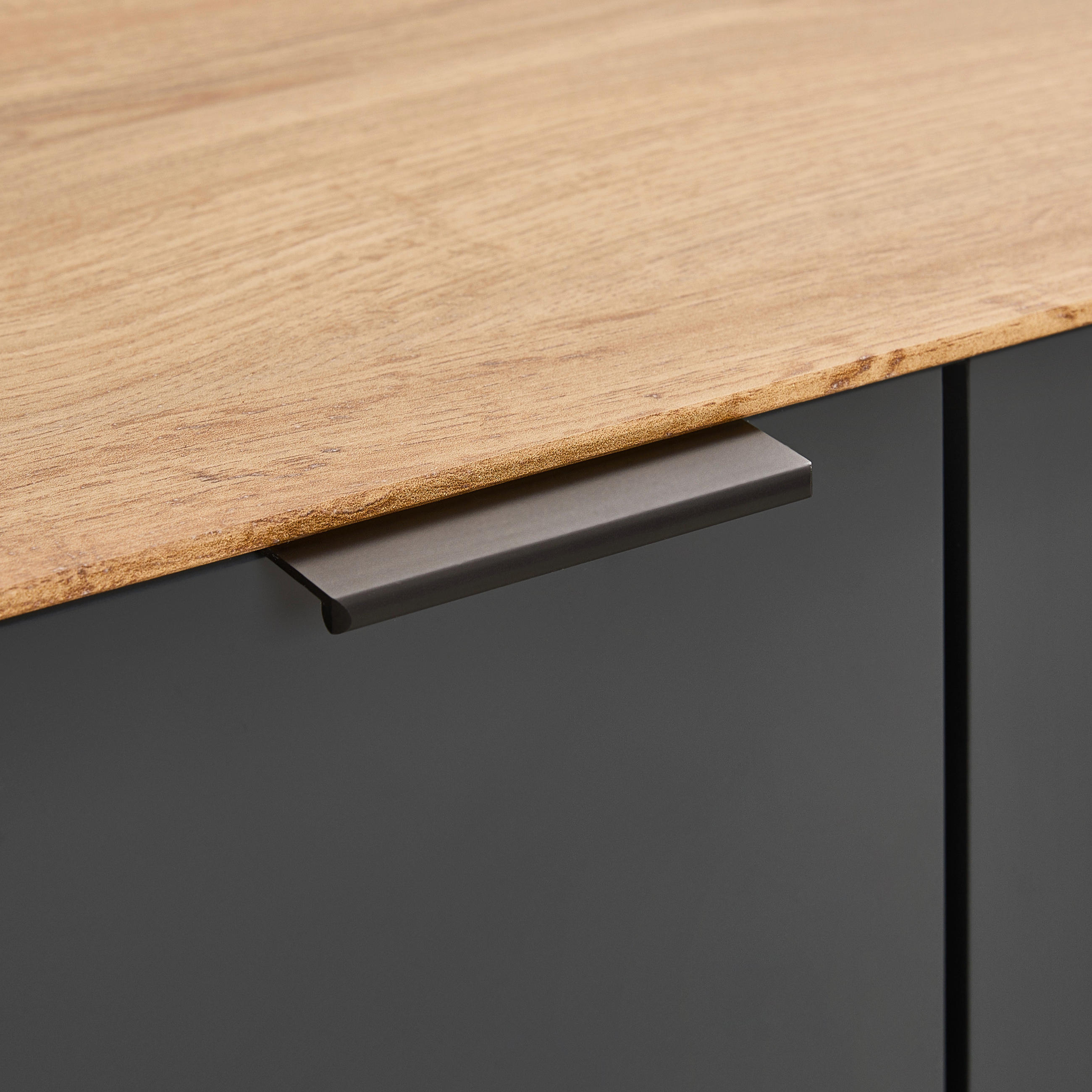 Thumbnail - Novel Sideboard, Anthrazit, Eiche, Metall, 2 Fächer, 3 Schubladen, 160x82x42 cm, stehend, Wohnzimmer, Kommoden & Sideboa...