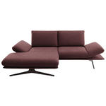 ECKSOFA  in Flachgewebe Bordeaux  155/234 cm  - Bordeaux/Schwarz, Design, Textil/Metall (155/234cm) - Dieter Knoll