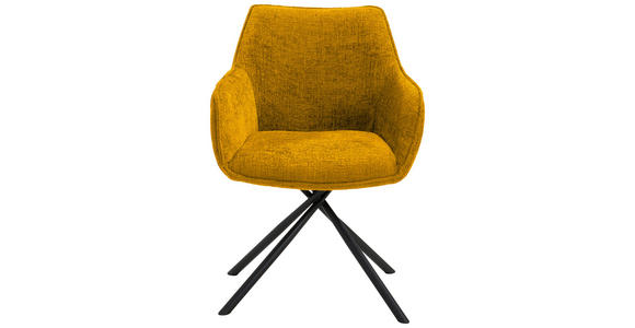 ARMLEHNSTUHL in Webstoff - Gelb/Schwarz, Design, Textil/Metall (63/88/62cm) - Novel