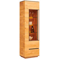 VITRINE  in massiv Asteiche Schwarz, Eichefarben - Eichefarben/Schwarz, Design, Glas/Holz (60,2/205,8/42,1cm) - Cassando