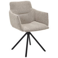 ARMLEHNSTUHL  in Chenille  - Beige/Schwarz, Design, Textil/Metall (62/88/62cm) - Musterring