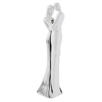 STATUETĂ FEMININĂ - argintiu/alb, Basics, ceramică (10/36,5/7,8cm) - Ambia Home