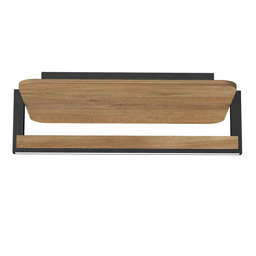 LED-DECKENLEUCHTE Arian 54/30/17 cm   - Schwarz, MODERN, Holz/Metall (54/30/17cm) - Herzblut
