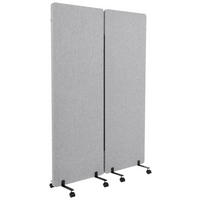 TRENNWAND Metall, Kunststoff, Textil Hellgrau  - Hellgrau, Basics, Kunststoff/Textil (60/177/35cm) - MID.YOU