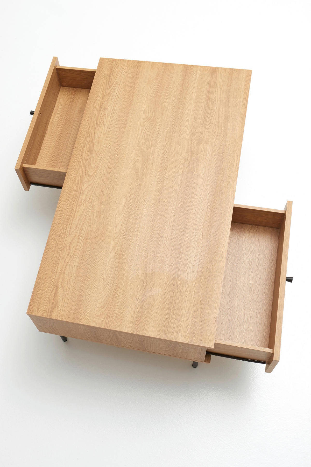 COUCHTISCH 110/60/42 cm rechteckig Eichefarben  - Eichefarben/Schwarz, Basics, Holzwerkstoff/Metall (110/60/42cm) - Boxxx