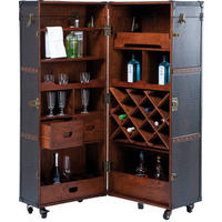BARSCHRANK Braun, Schwarz  - Schwarz/Braun, Trend, Holzwerkstoff/Kunststoff (61/154/61cm) - Kare-Design