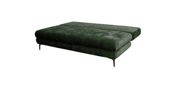 SCHLAFSOFA  mit Liegefunktion, Schlafen auf Sitzhöhe, Rücken echt Chenille Dunkelgrün  - Dunkelgrün/Schwarz, KONVENTIONELL, Textil/Metall (203/94/96cm) - Carryhome