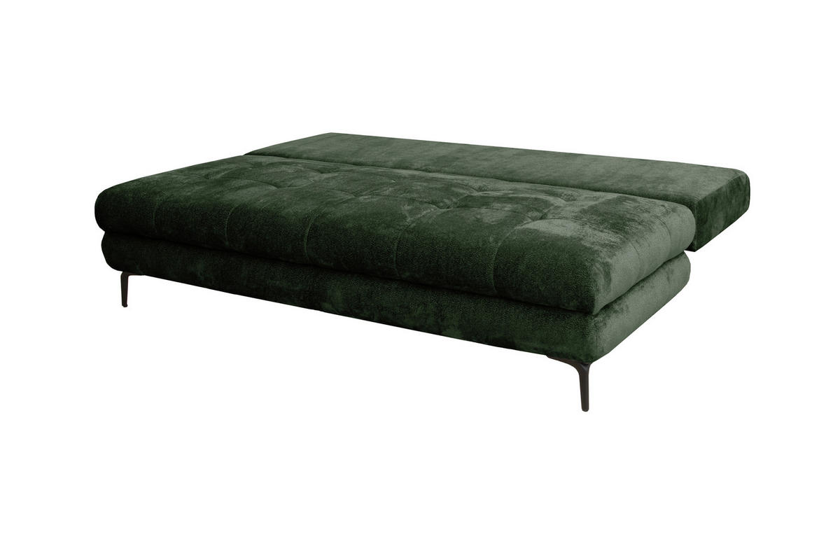 SCHLAFSOFA Chenille Dunkelgrün  - Dunkelgrün/Schwarz, KONVENTIONELL, Textil/Metall (203/94/96cm) - Carryhome
