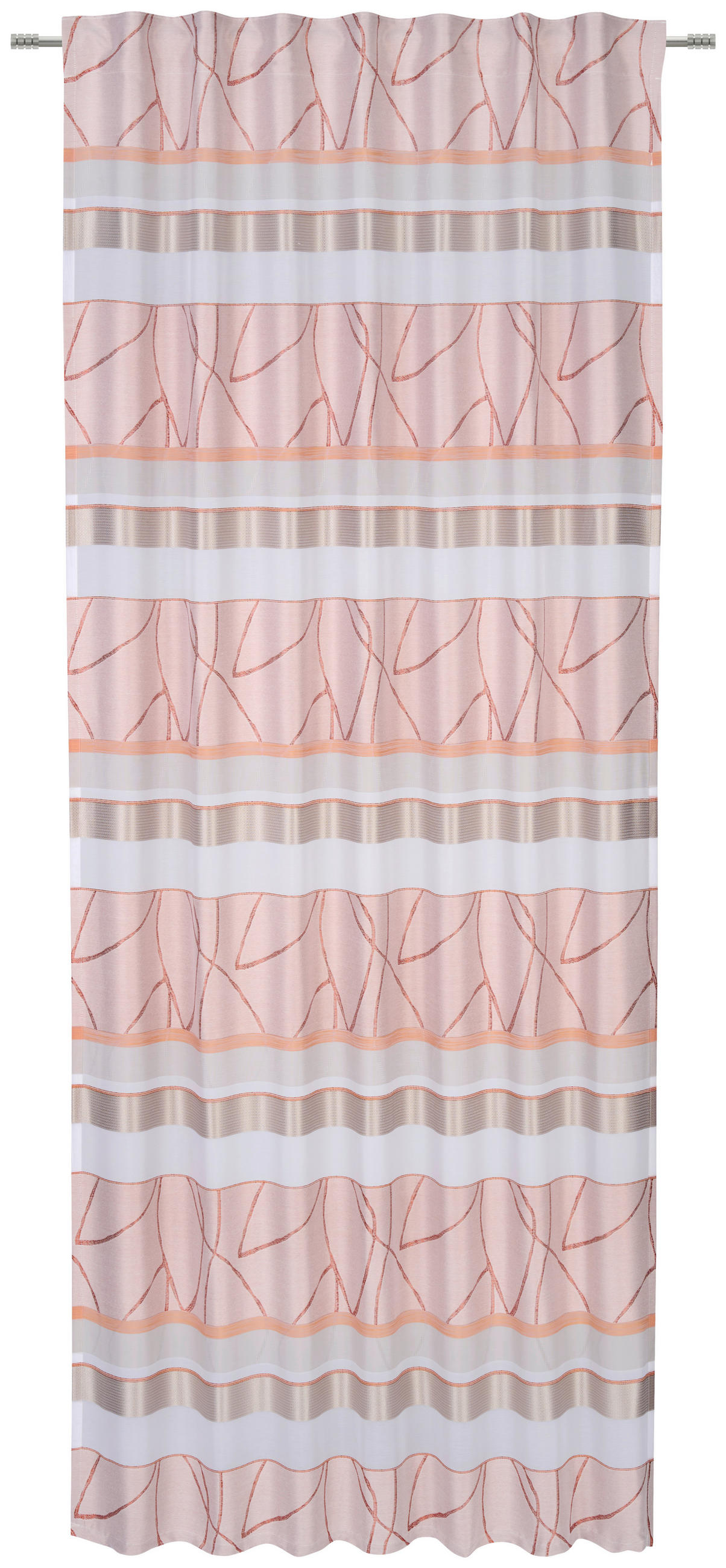 FERTIGVORHANG halbtransparent  - Kupferfarben, Design, Textil (140/255cm) - Novel