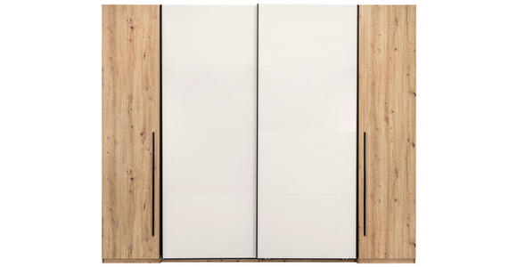 DREHTÜRENSCHRANK  in Kaschmir, Eiche Artisan  - Kaschmir/Schwarz, KONVENTIONELL, Holzwerkstoff/Metall (270/225/61cm) - Carryhome