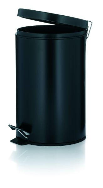 TRETEIMER 12 l  Metall  - Schwarz, Basics, Kunststoff/Metall (25/39cm) - Kela