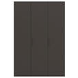 DREHTÜRENSCHRANK 151/223/61 cm,  in Graphitfarben, 3-türig  - Graphitfarben, Basics, Holzwerkstoff/Metall (151/223/61cm) - Novel