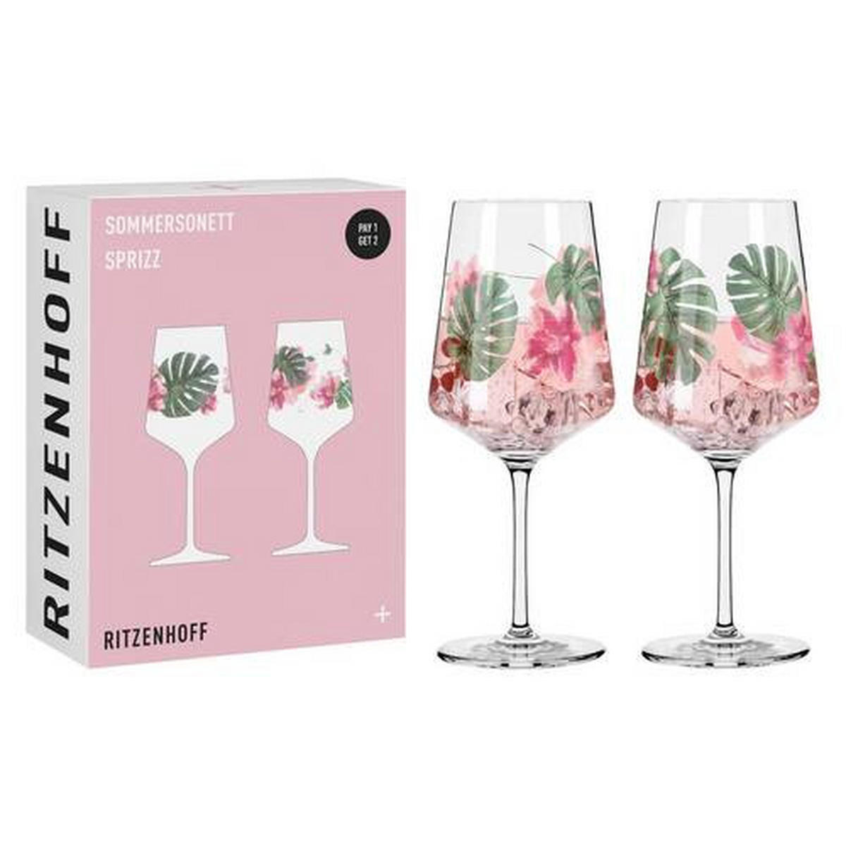 SPRITZERGLAS 544 ml 2-teilig  - Rosa/Grün, LIFESTYLE, Glas (544ml) - Ritzenhoff