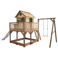 SPIELTURM 541/291/277 cm  - Braun/Weiß, KONVENTIONELL, Holz/Kunststoff (541/291/277cm) - Ambia Garden