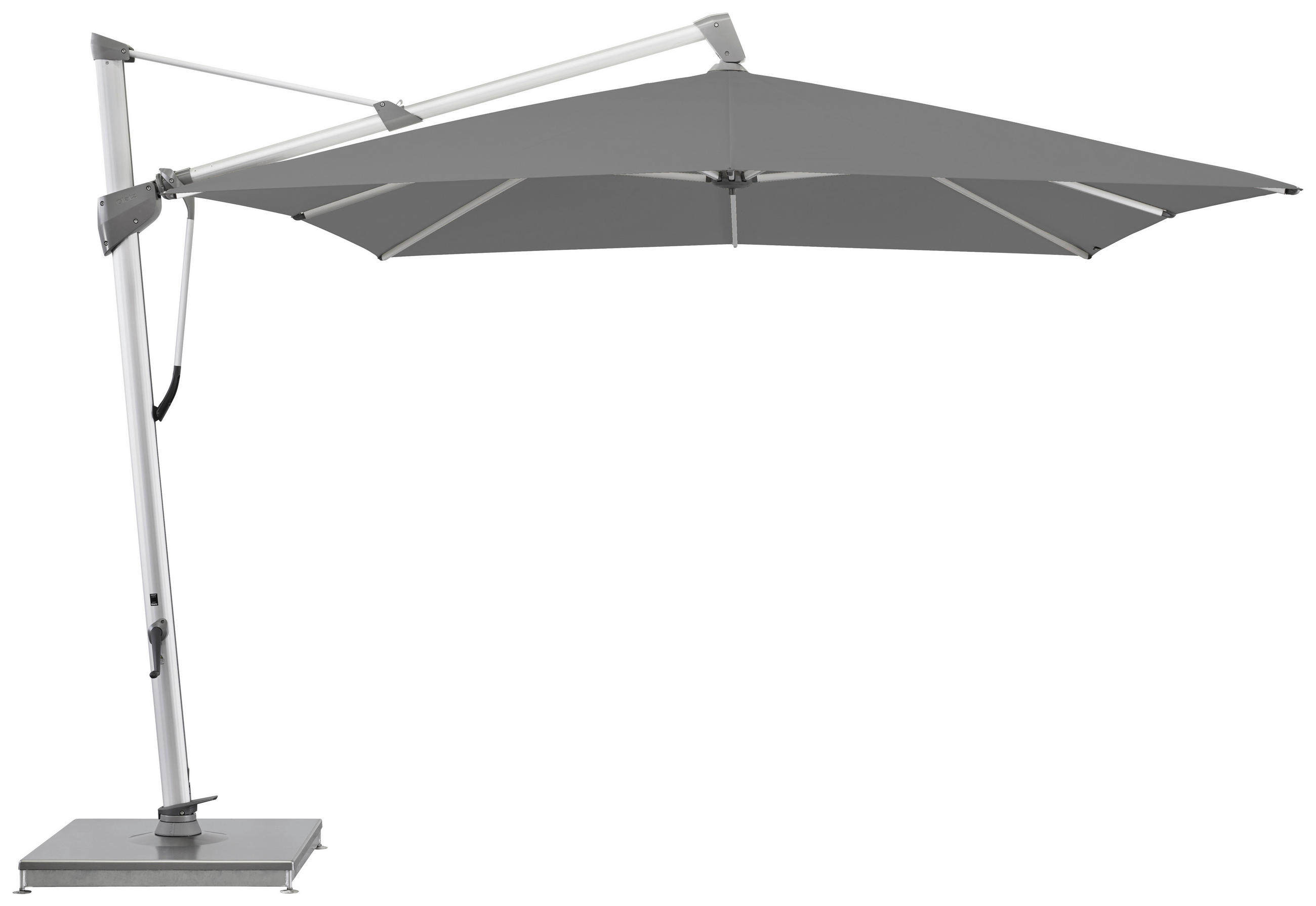 AMPELSCHIRM  300/300 cm  - Alufarben/Grau, KONVENTIONELL, Textil/Metall (300/300cm) - Glatz