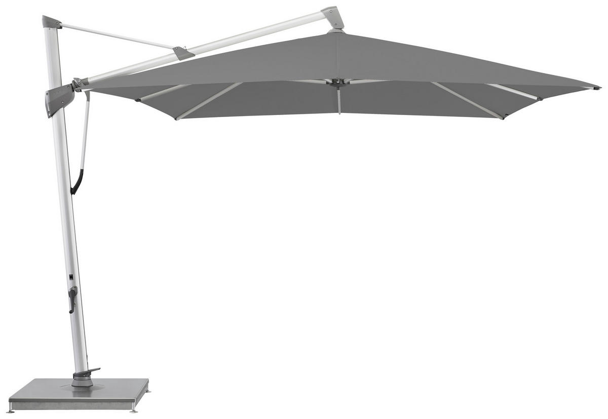 AMPELSCHIRM  300/300 cm  - Alufarben/Grau, KONVENTIONELL, Textil/Metall (300/300cm) - Glatz