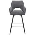 BARHOCKER Cord Schwarz, Dunkelgrau Eisen Stoffauswahl, inklusive Armlehnen  - Dunkelgrau/Schwarz, Design, Textil/Metall (56/110/58cm) - Hom`in
