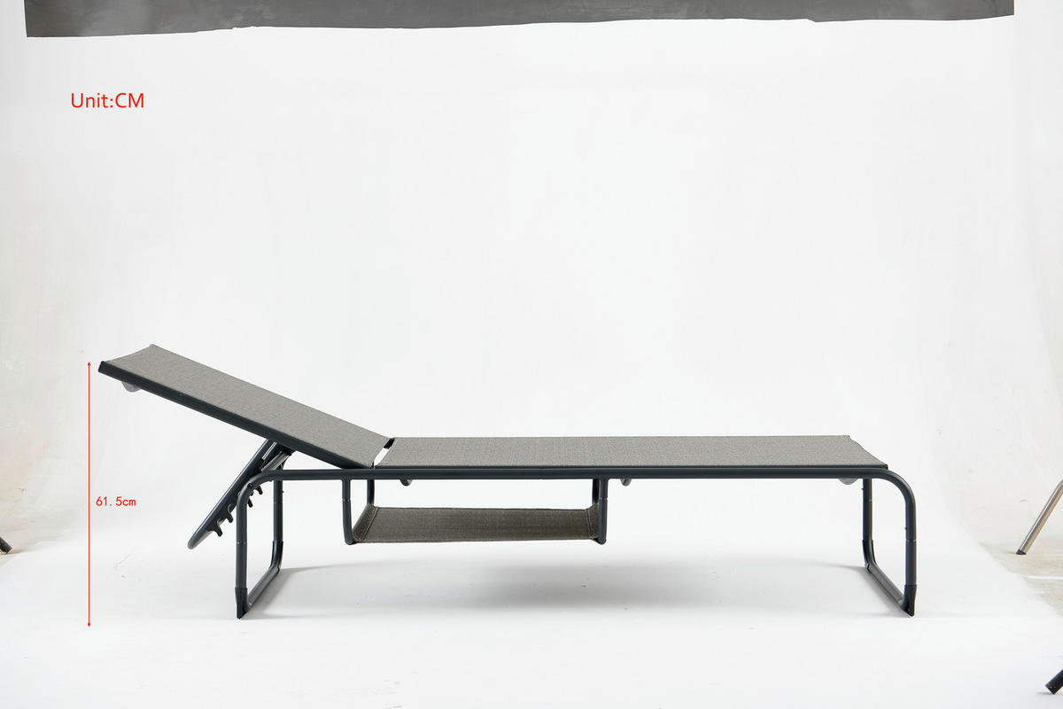 GARTENLIEGE 196/35/64 cm  - Anthrazit/Grau, MODERN, Textil/Metall (196/35/64cm) - Ambia Garden