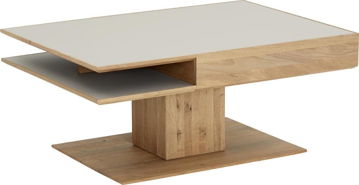 COUCHTISCH in Holz, Glas 105/75/46 cm - Fango/Eichefarben, Design, Glas/Holz (105/75/46cm) - Valnatura