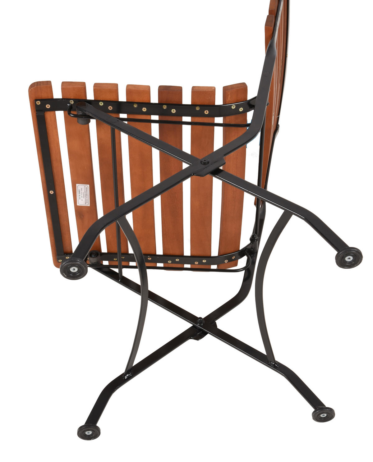 GARTENKLAPPSTUHL in Holz, Metall Braun, Schwarz  - Schwarz/Braun, MODERN, Holz/Metall (58/90/45cm) - Gardenson