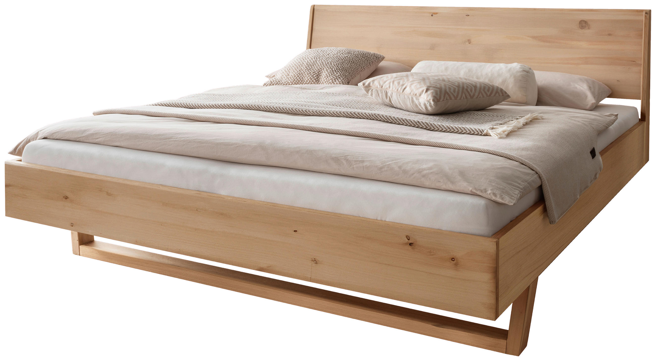 PAT 180/200 cm  culoare lemn molid  - culoare lemn molid/gri, Modern, lemn/textil (180/200cm) - Livetastic
