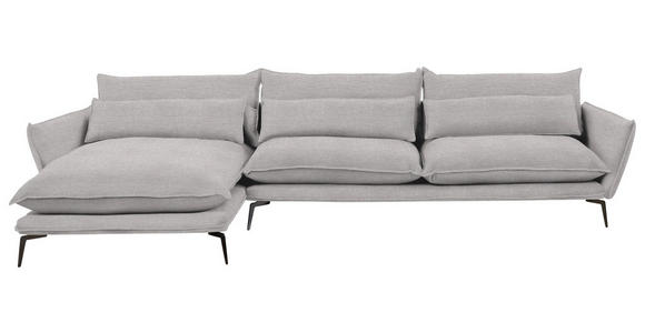 ECKSOFA  in Webstoff Beige  165/338 cm  - Beige/Schwarz, Design, Textil/Metall (165/338cm) - Hom`in