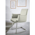 ARMLEHNSTUHL , , Mikrofaser  - Edelstahlfarben/Hellgrau, Design, Holzwerkstoff/Textil (63/91/60cm) - Dieter Knoll