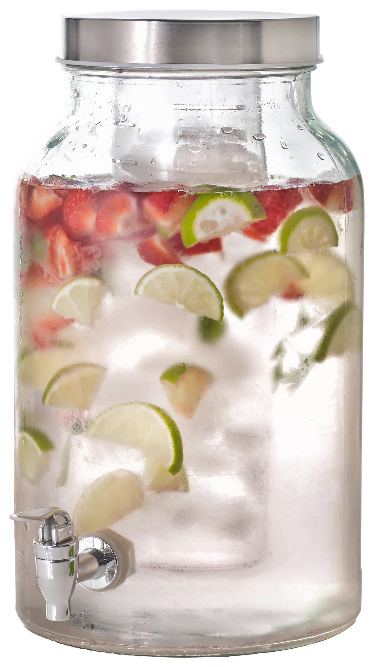 Dispenser bauturi 5,6 L  - culoare inox/transparent, Basics, plastic/sticlă (5,6l) - Novel