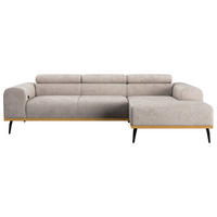 ECKSOFA Hellgrau Mikrofaser  - Hellgrau/Schwarz, KONVENTIONELL, Textil/Metall (244/157cm) - Cotta